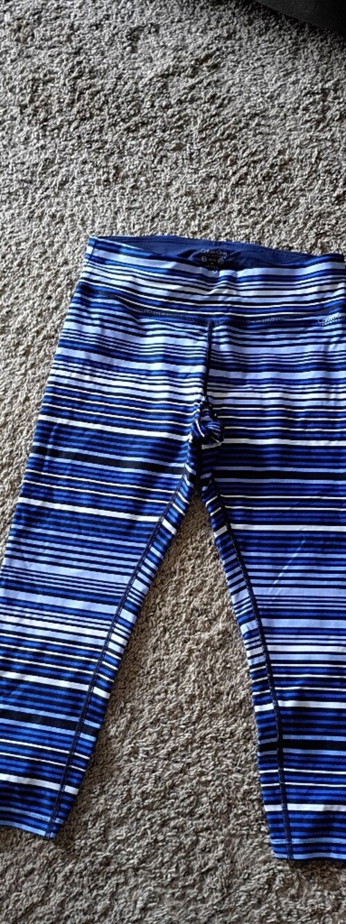 Calvin Klein performance wick  womans Blue and White Striped Leggings.